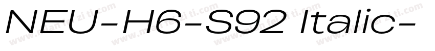 NEU-H6-S92 Italic字体转换